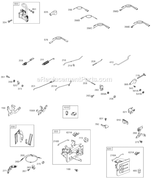 Page E Diagram and Parts List for 92200 0007-1250 Briggs and Stratton Engine